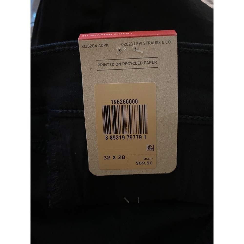 Levi's 311 Shaping Skinny Jeans Black Stellar Stretch 32x28 Style 196260000 New - Picture 4 of 10